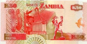 99737 ZAMBIA P37b 1992 50 Kwacha banknote uncirculated