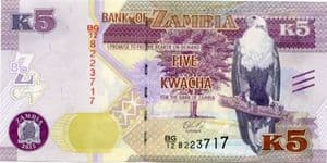 99757 ZAMBIA P57 2015 5 Kwacha banknote uncirculated