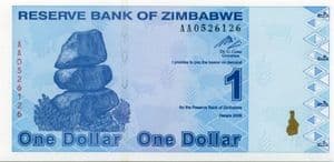 99992 ZIMBABWE  P92 2009 1 Dollar banknote uncirculated