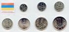 Armenia KM51-6/8 1994 coin set containing 10, 20, 50 Luma and 1, 3, 5 & 10 Drams unciculated