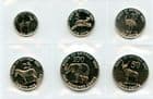 Eritrea KM43-48 1997 coin set containing 1, 5, 10, 25, 50, 100 Cents uncirculated