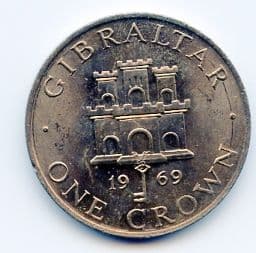 Gibraltar KM4 1969 Crown coin (38mm) uncirculated