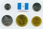 Guatemala 2012-16 Type set 5,10,25,50 Centavos & 1 Quetzal coins uncirculated