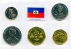Haiti 1995-2011 Type set of coins containing 5, 20 & 50 Cents and 1 & 5 Gourdes uncirculated