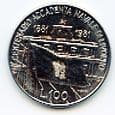 Italy KM108 1981 100 Lire coin 100th Anniversary of The Naval Academy at Livorno uncirculated