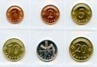 Latvia 2007-9 Type set 1, 2, 5, 10, 20, 50 Santims coins uncirculated