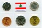 Lebanon 2002-18 Type set containing 25, 50, 100, 250 & 500 Livres coins uncirculated