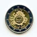 Malta KM139 2012 2 Euro coin 10th Anniversary of the Euro uncirculated