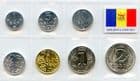 Moldova 2000-18 Type set containing 1,5,10,25,50 Bani & 1,2 Lei coins uncirculated