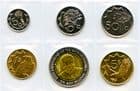 Namibia KM1-5,21 1993-2010 Type set of coins containing, 5, 10, 50 Cents and 1, 5 and 10 Dollars uncirculated