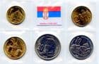 Serbia KM39-42/6 2006 coin set containing 1, 2, 5, 10 and 20 Dinar uncirculated
