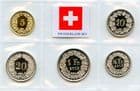 Switzerland 2013 coin set 5, 10, 20 Centimes 1/2 & 1 Franc uncirculated