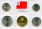 Tonga 2015 coin set containing 5, 10, 20, 50 Seniti and 1 Pa'anga uncirculated