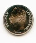 Venezuela Y53a. 1989 5 Bolivares coin Prooflike uncirculated