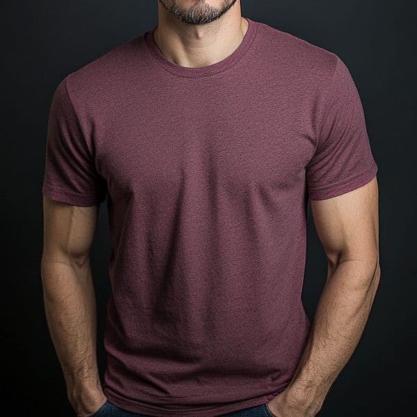 BSX Heather Maroon Short Sleeve Crew Neck Tee