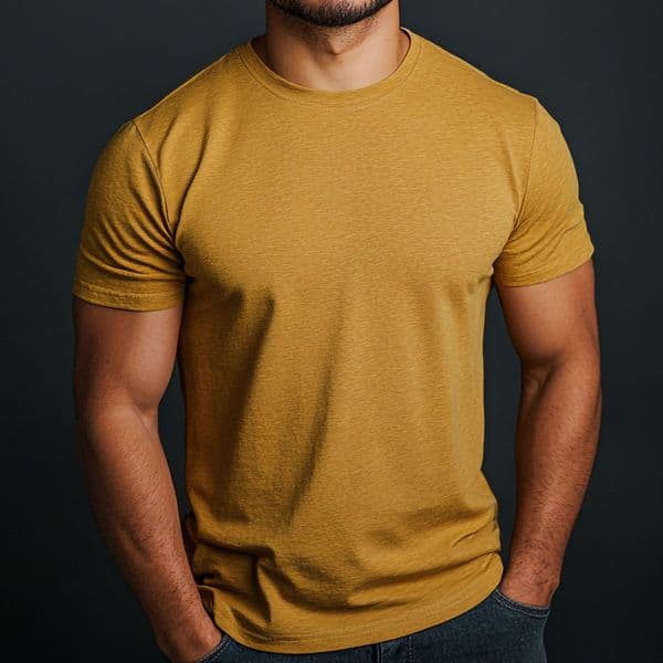 BSX Heather Mustard Short Sleeve Crew Neck Tee