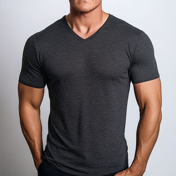 BSX V-Neck Tee Heather Dark Grey