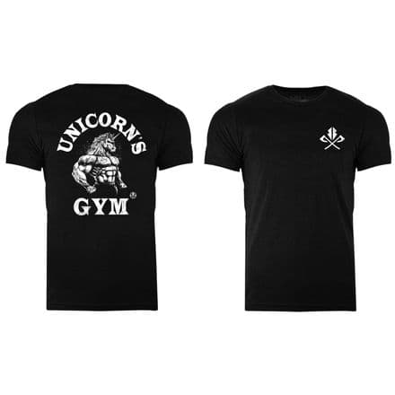 s1005 Reverse Unicorns Gym T-shirt - Heather Black