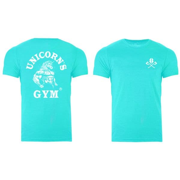 s1005 Reverse Unicorns Gym T-shirt - Heather Sea Green