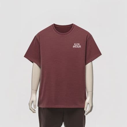s1007 Faded thick Tee - Washed Maroon