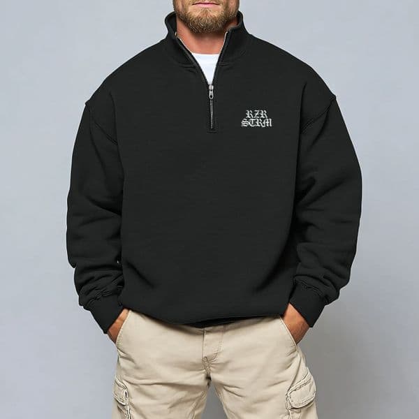 s1007 Quarter Zip Sweat - Black