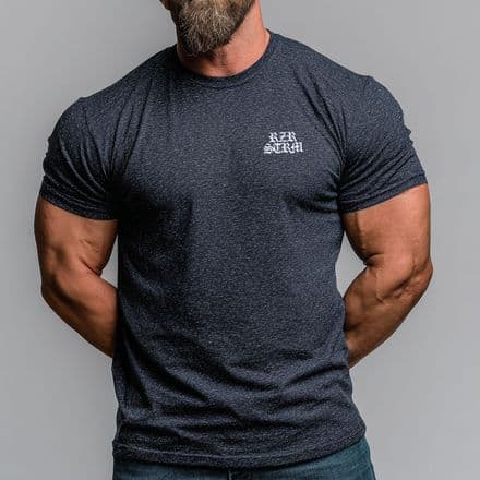 s1007 Short Sleeve Crew Neck Tee - Heather Navy