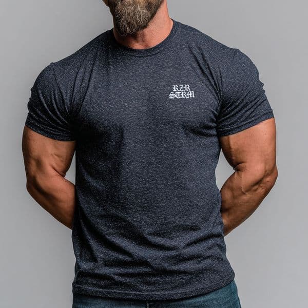 s1007 Short Sleeve Crew Neck Tee - Heather Navy