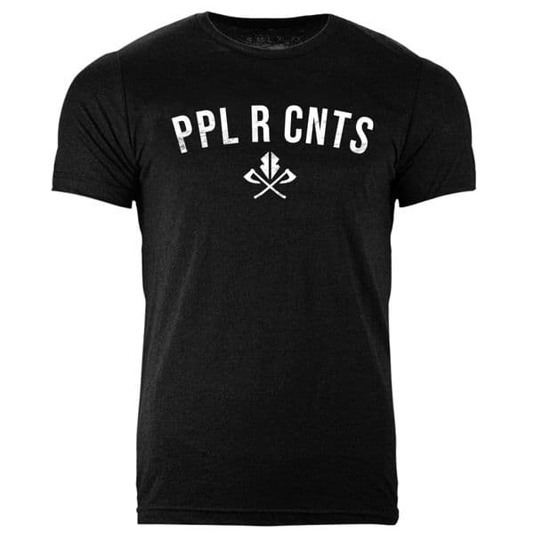 S109 black ppl r cnts tshirt - Heather black