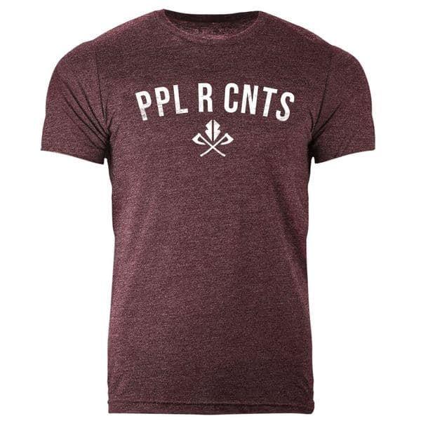 S109 black ppl r cnts tshirt - Heather black