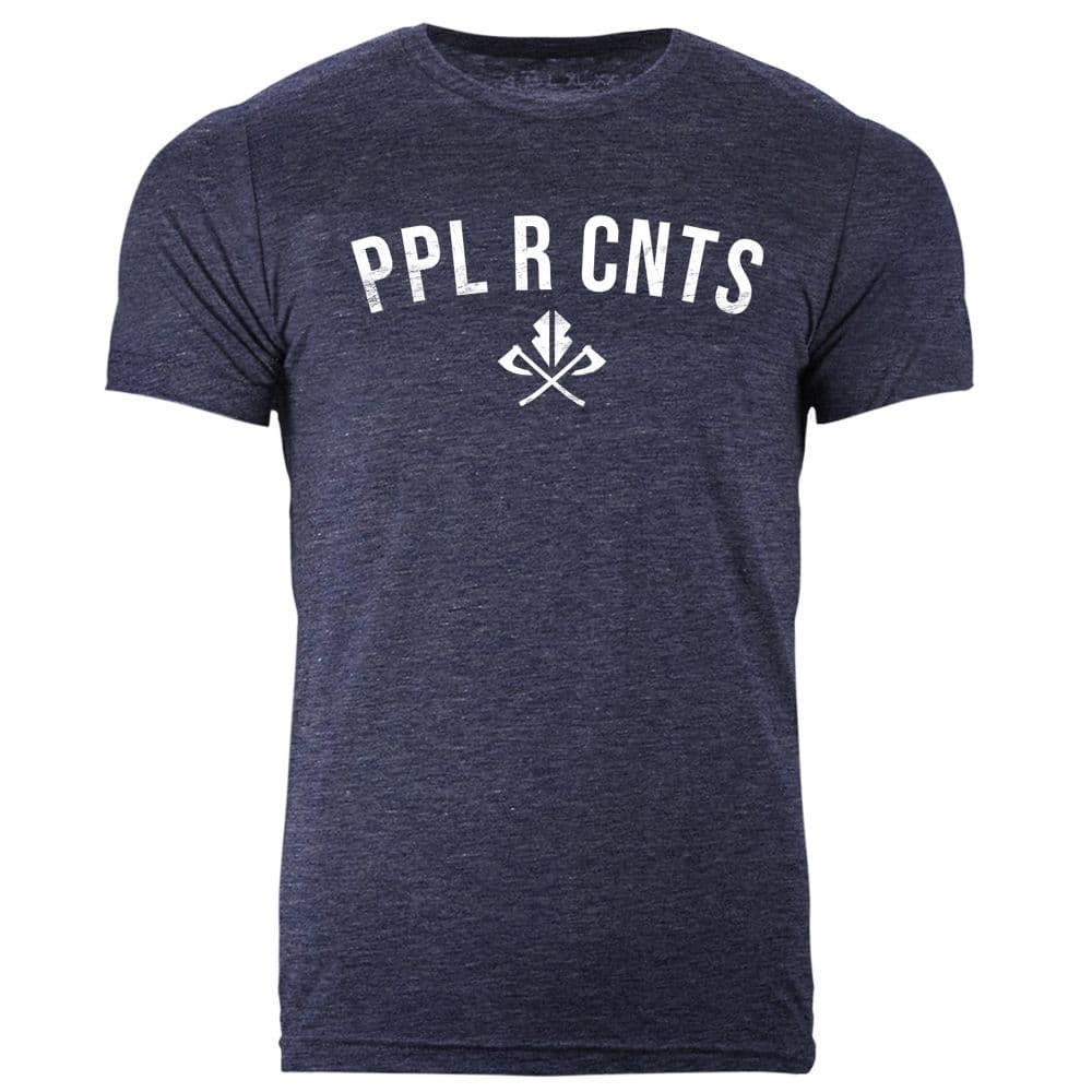 S109 black ppl r cnts tshirt - Heather black