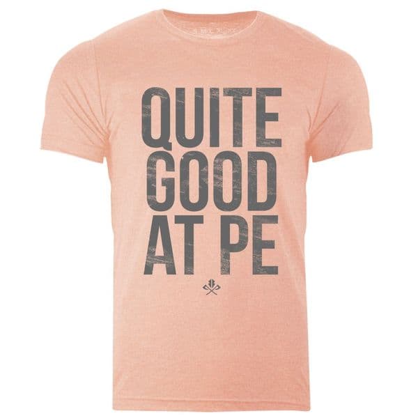 S206 Quite Good at PE tee - Heather Prism Peach