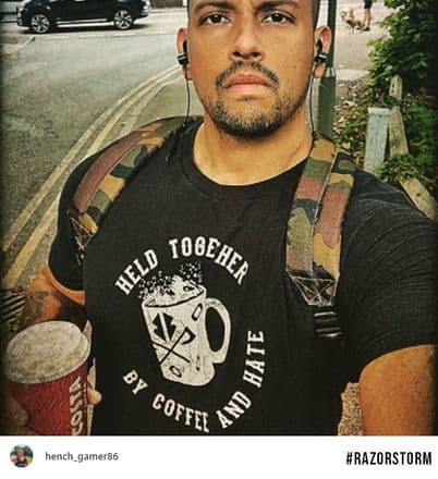 S251 hate and coffee T-shirt Black