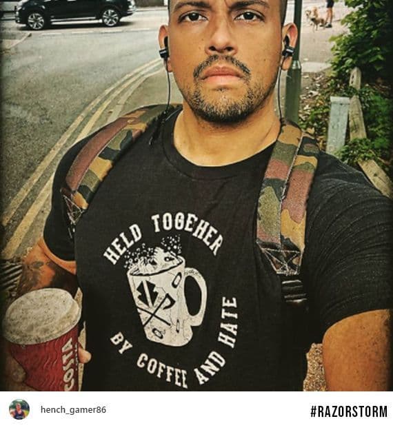 Held together by coffee and hate T-shirt Black by Razorstorm