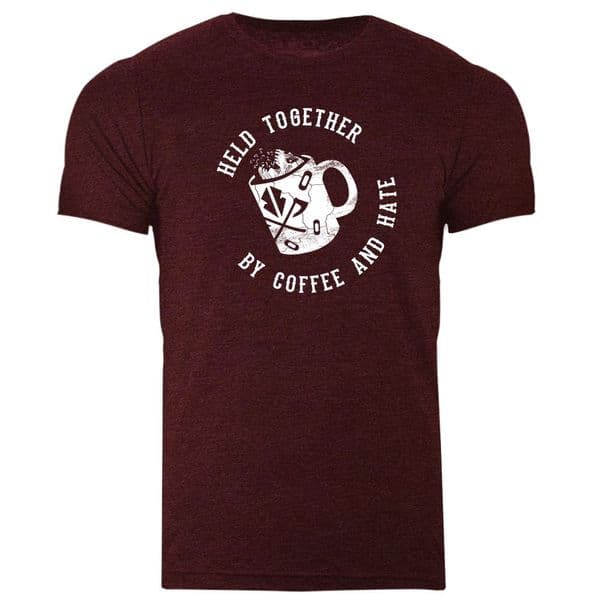 Held together by coffee and hate T-shirt Black by Razorstorm