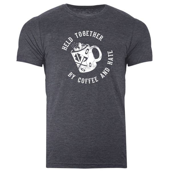 Held together by coffee and hate T-shirt Black by Razorstorm