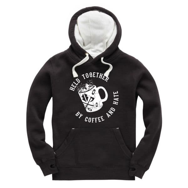 S251 Hate and Coffee Winter Hoodie Black