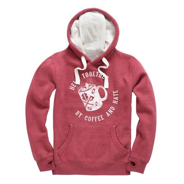 S251 Hate and Coffee Winter Hoodie Wine