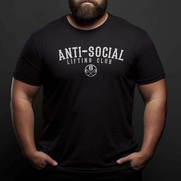 S272 Anti Social Lifting Club Mens T-shirt Heather Black