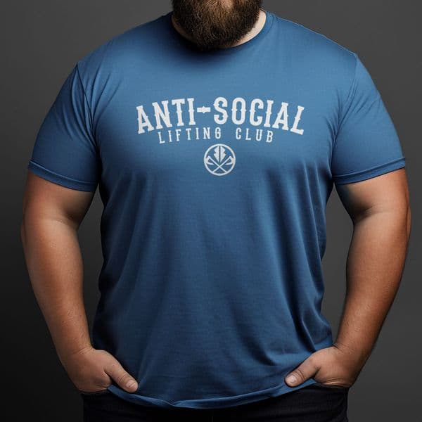 S272 Anti Social Lifting Club Mens T-shirt Heather Columbia Blue