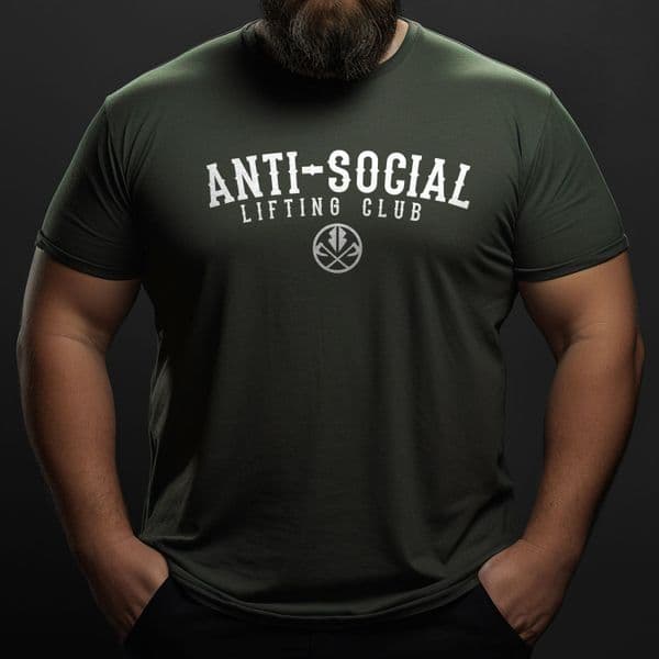 S272 Anti Social Lifting Club Mens T-shirt Heather Forest