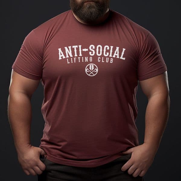 S272 Anti Social Lifting Club Mens T-shirt Heather Mauve