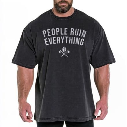 S395 People ruin everything  HVY Oversized Tee - Acid Black