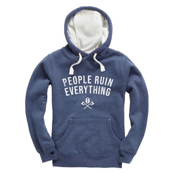 s395 People Ruin everything Winter Hood - Navy Melange