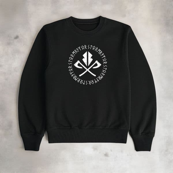 s405 Rune logo Hvy440 Sweat - Black