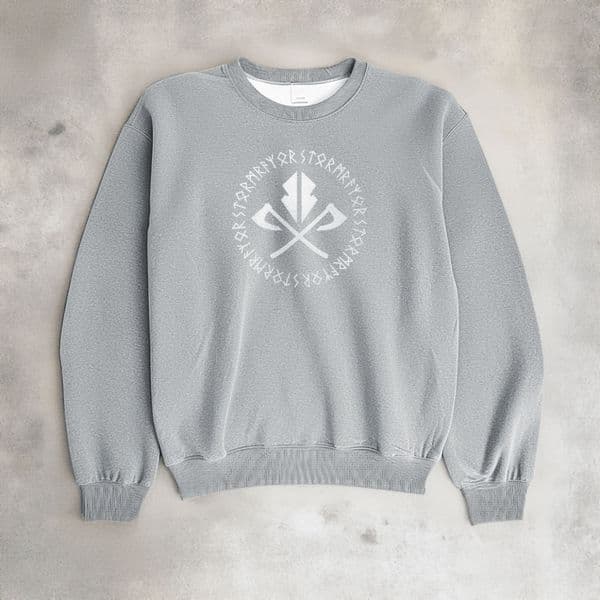 s405 Rune logo Hvy440 Sweat - Heather Grey