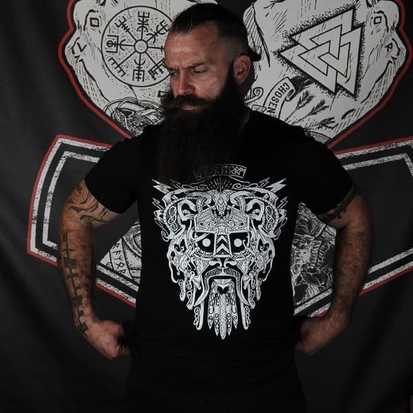 Thor Sacrificial Mask T-shirt Heather Black