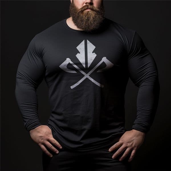 s482 berserker emblem Organic long sleeve tee - Black