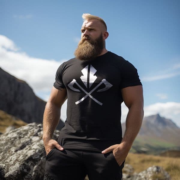 S482 Berserker Emblem T-shirt - Heather Black