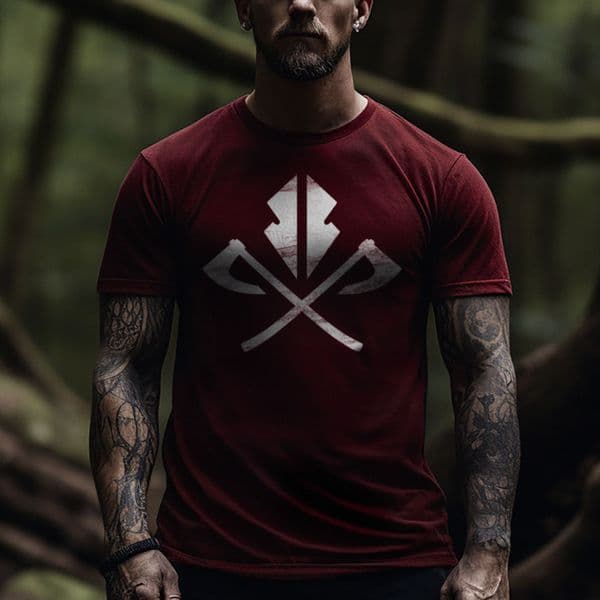 S482 Berserker Emblem T-shirt - Heather Cardinal