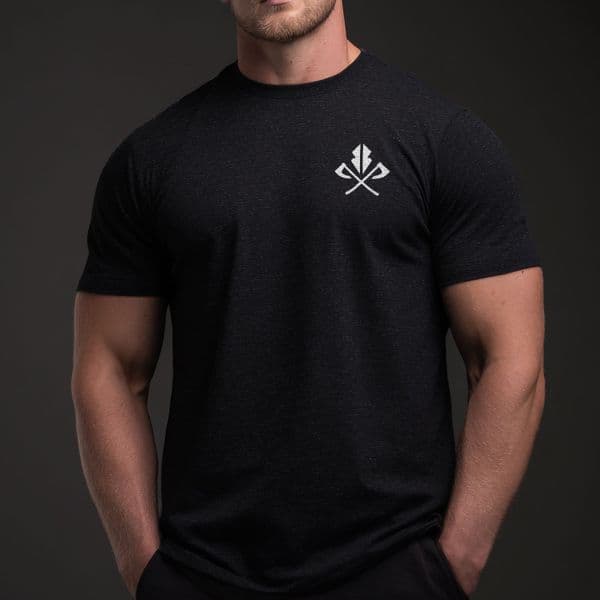 s488 logo tee Heather Black Short Sleeve Crew Neck Tee
